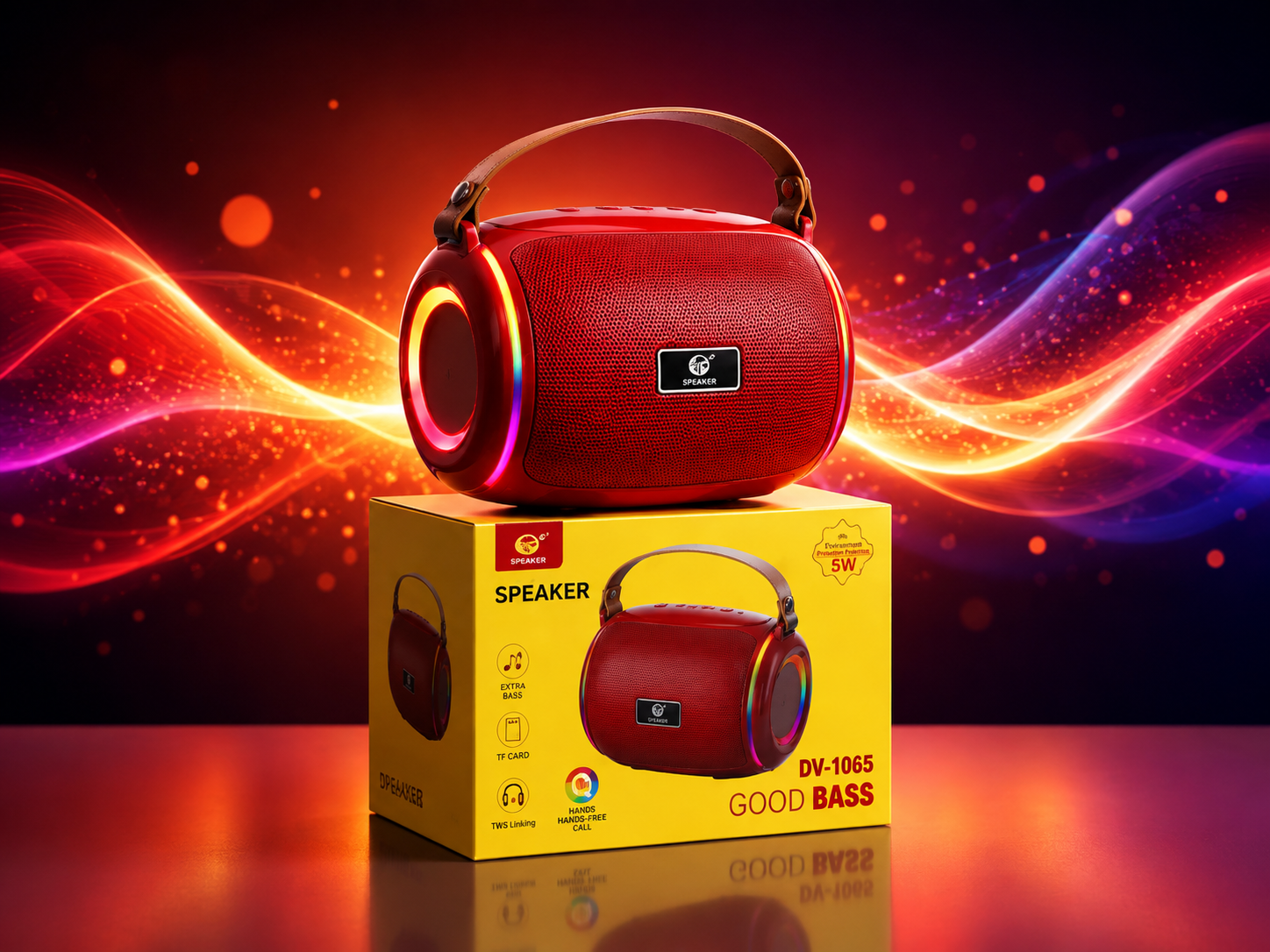 DV-1065 Portable Bluetooth Speaker – RGB Light & Deep Bass - Image 2