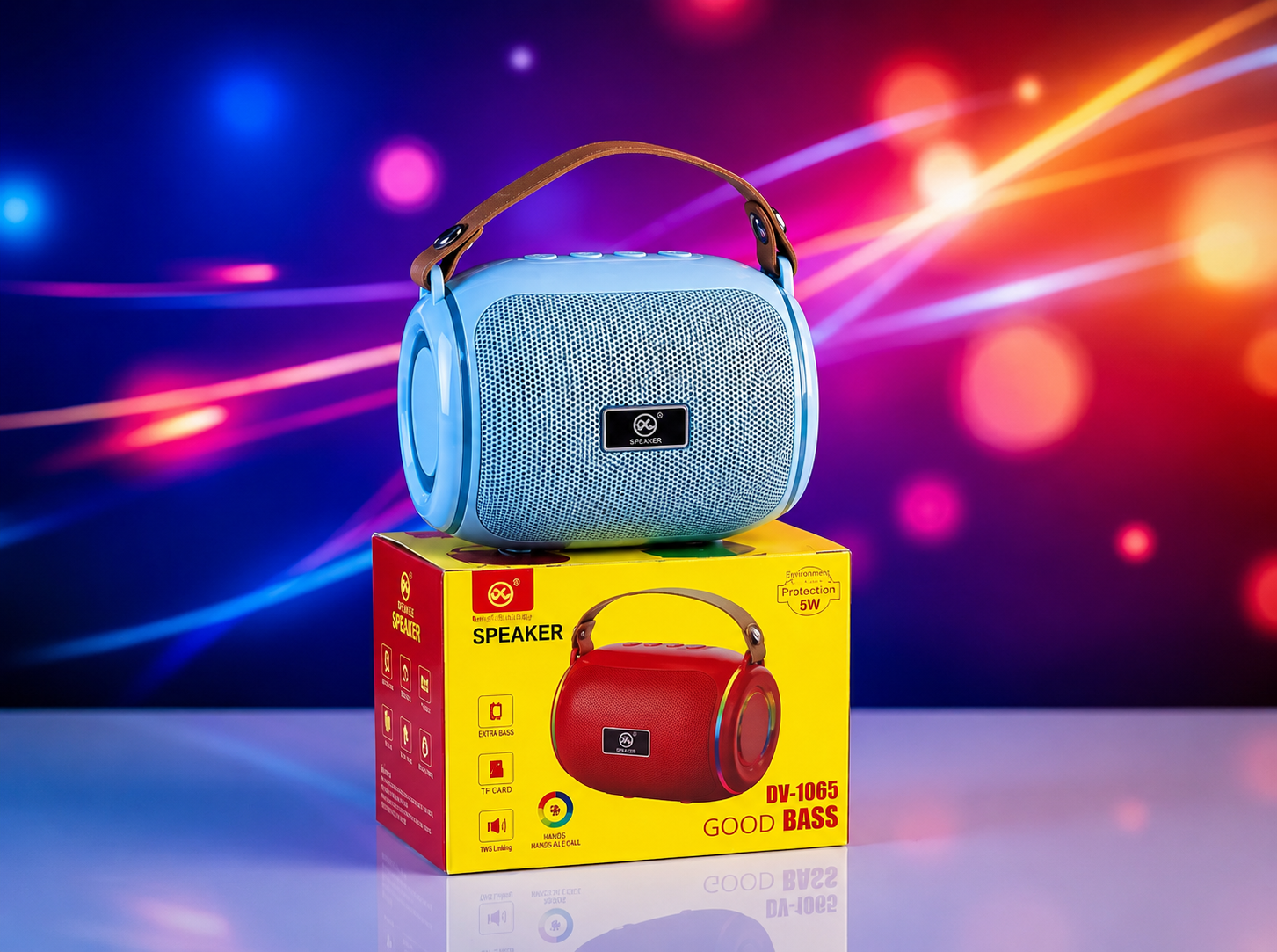 DV-1065 Portable Bluetooth Speaker with RGB Light and Portable Handle