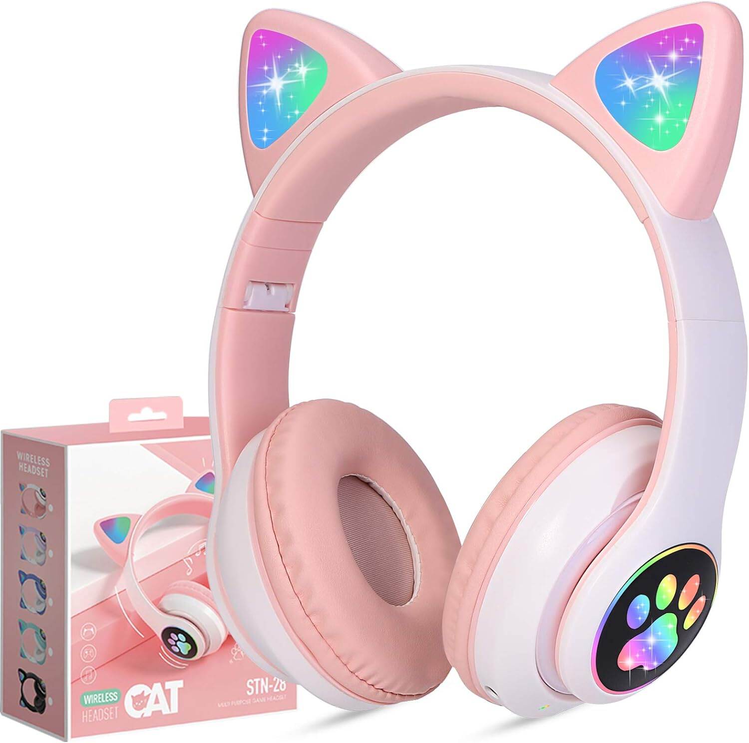 STN-28 RGB Cat Ear Bluetooth 5.0 Wireless Headphone - Image 3