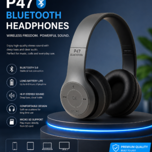 P47 Wireless Bluetooth Headphone with Mic, FM and TF Card