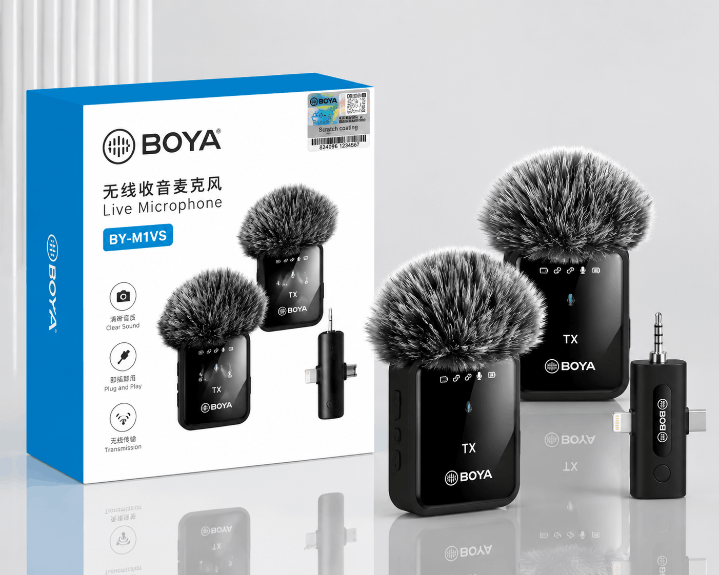 BOYA BY-MW8 Dual Channel Wireless Microphone System – Type-C & iPhone Supported Wireless Lavalier Mic - Image 3