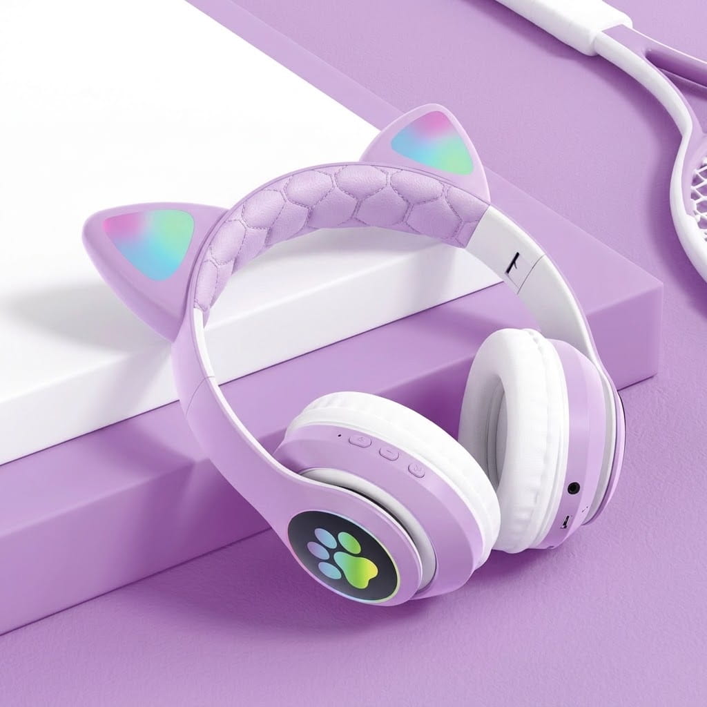 STN-28 RGB Cat Ear Bluetooth 5.0 Wireless Headphone - Image 2