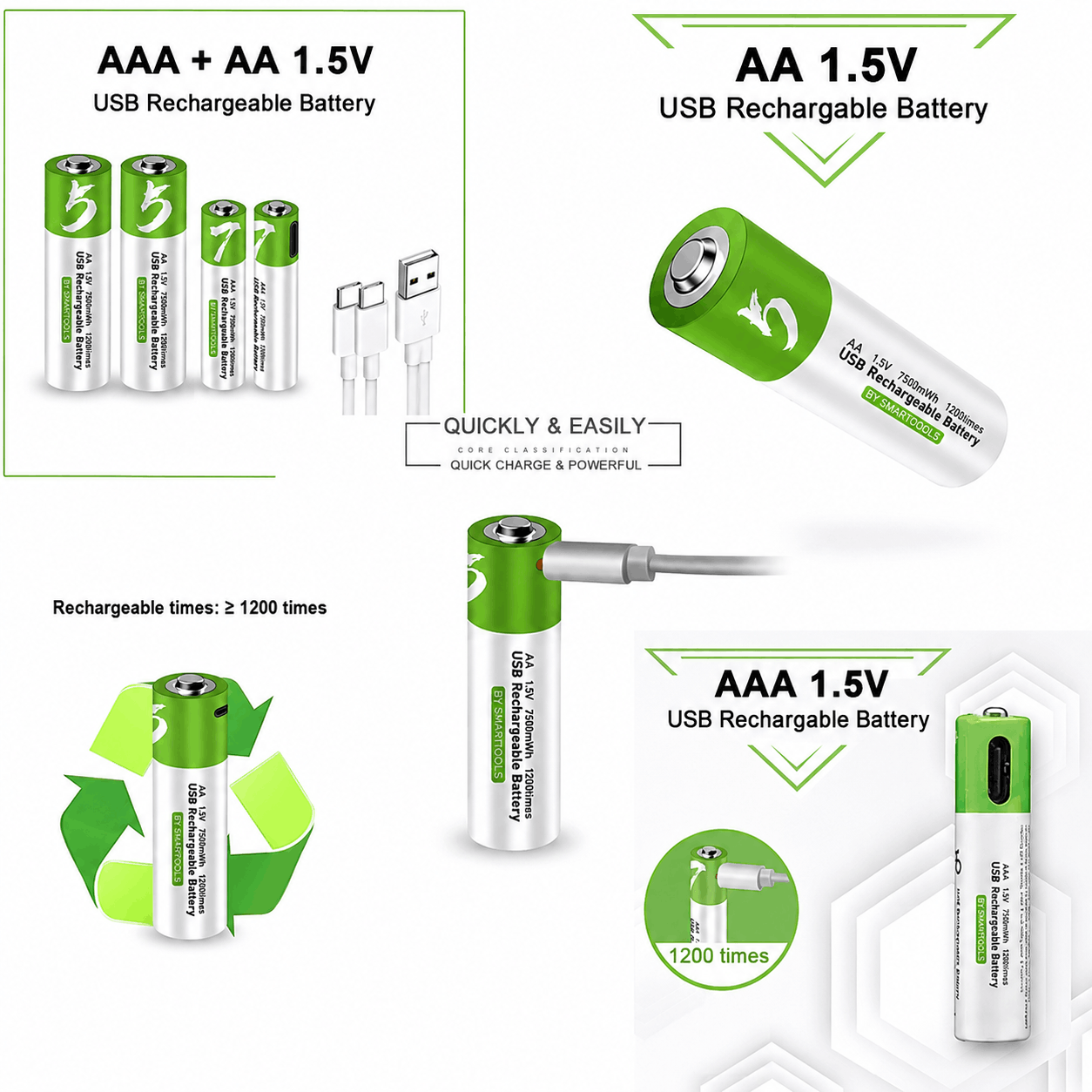 SmarToools RB40 AAA 1.5V 750mWh Rechargeable Battery (4-Piece Set) - Image 5