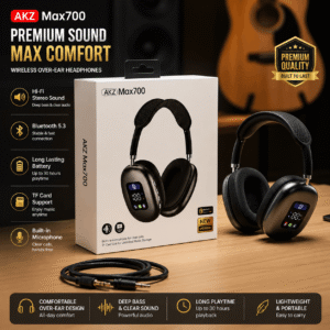 AKZ Max700 Wireless Bluetooth Headphone with Digital Display