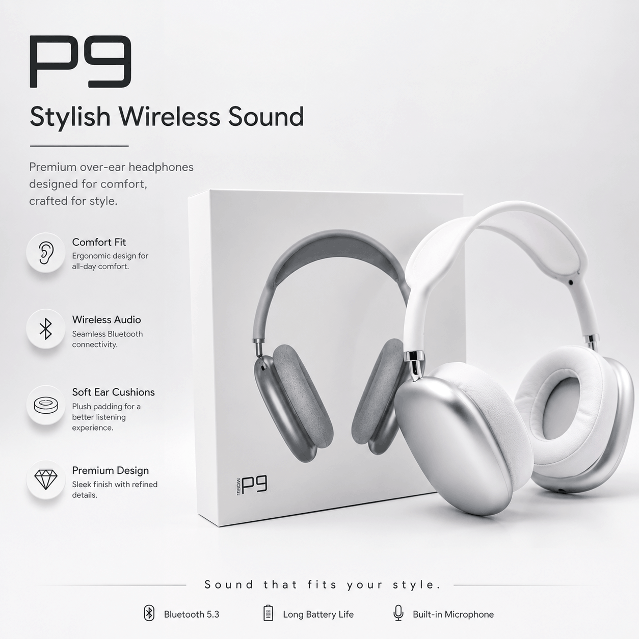 P9 Premium Wireless Bluetooth Headphone