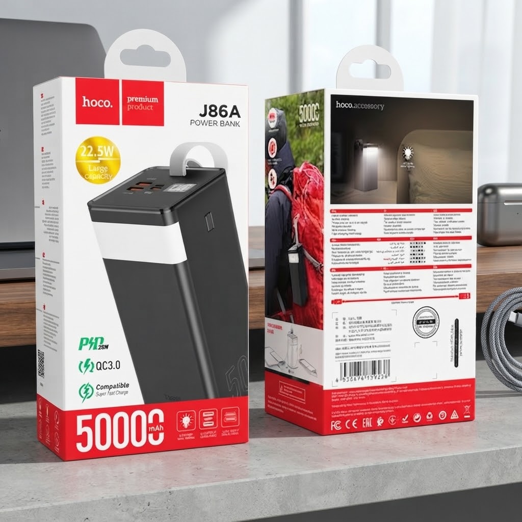 Hoco J86A Powermaster 50000mAh 22.5W Power Bank with LED Display