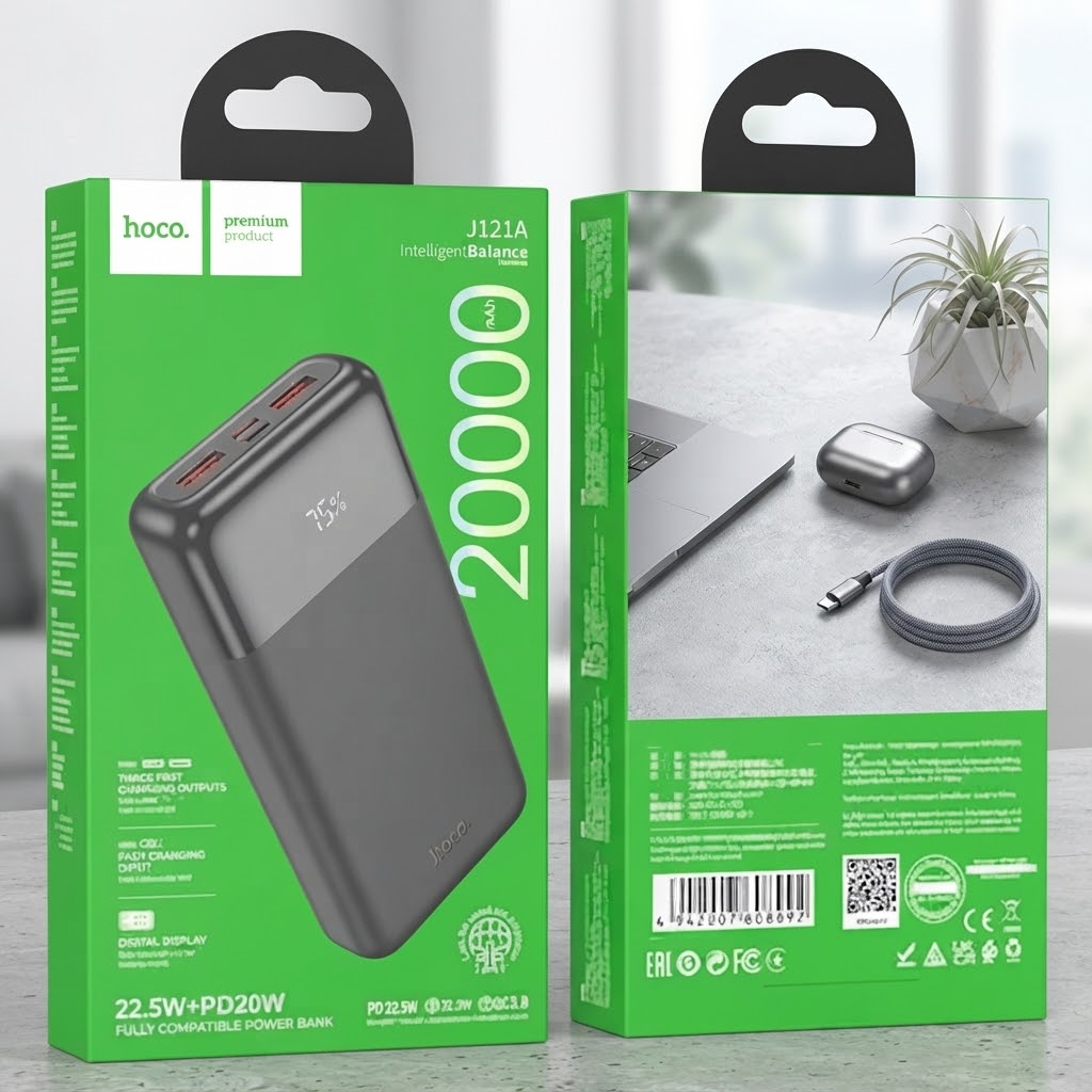 Hoco J121A Fast 20000mAh 22.5W + PD20W Fast Charging Power Bank - Image 4