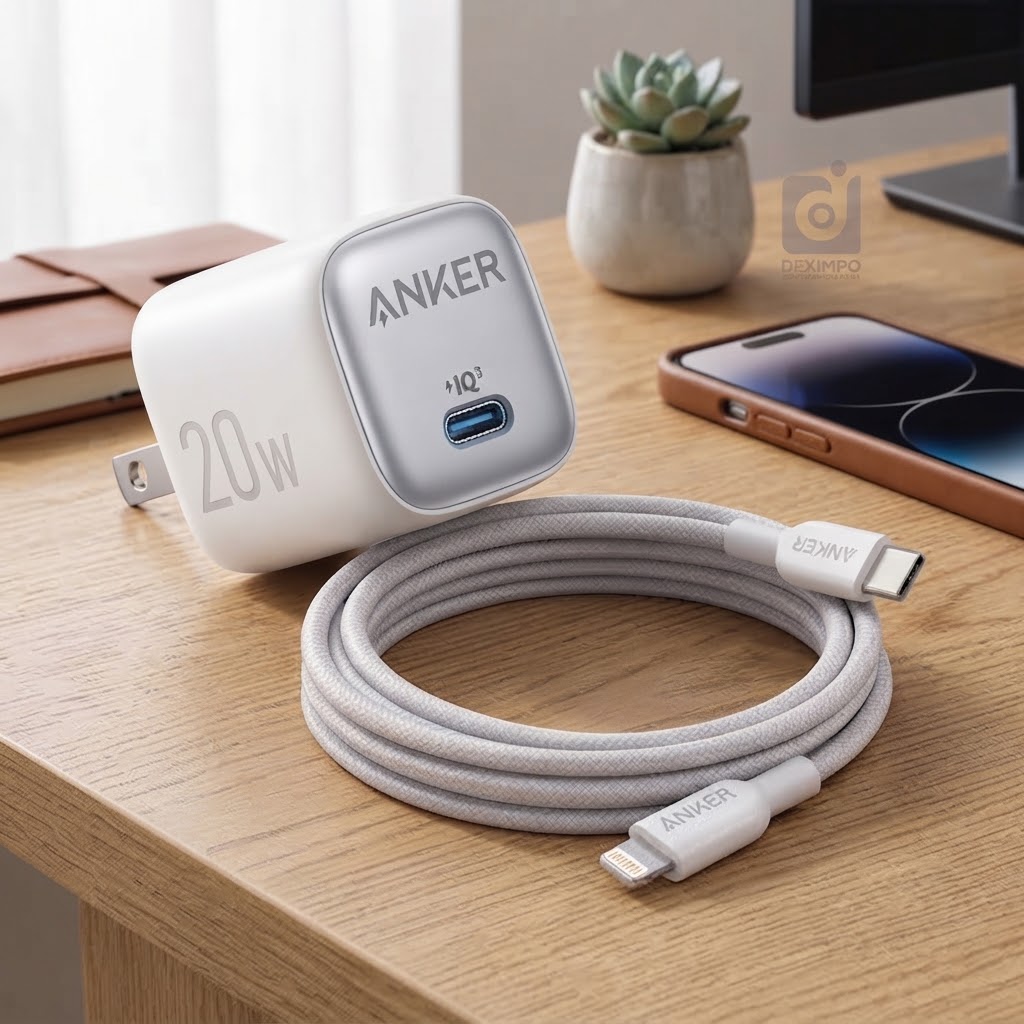 Anker 20W PD Ultra Fast Charging Adapter with USB-C to USB-C Cable - Image 2