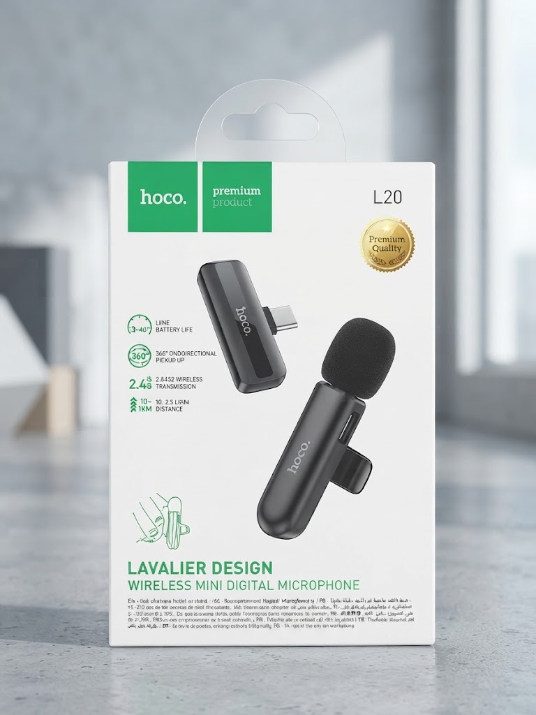 Hoco L20 Fair Wireless Lavalier Microphone Type-C Lightning