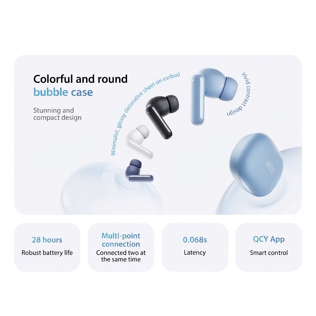 QCY MeloBuds N30 HT16 – 45dB ANC Wireless Earbuds - Image 2