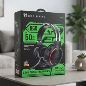 Hoco W117 Battle RGB Gaming Headphone 50mm Wired Headset