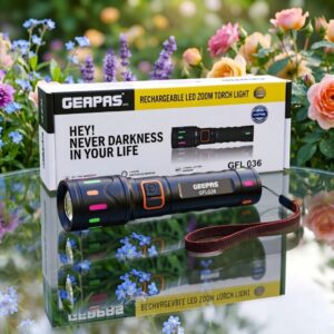 Geepas GFL036 Rechargeable LED Torch Light with 3 Modes and Telescopic Zoom