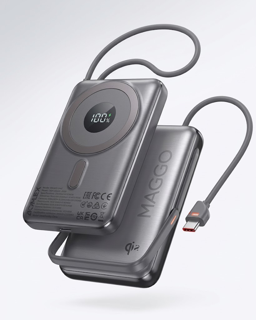 Hoco Q43 Clever 10000mAh 20W Magnetic Wireless Power Bank with Apple Watch Charger & Phone Holder - Image 5