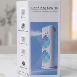 Double-Ended Rechargeable Spray Fan with RGB LED & Remote