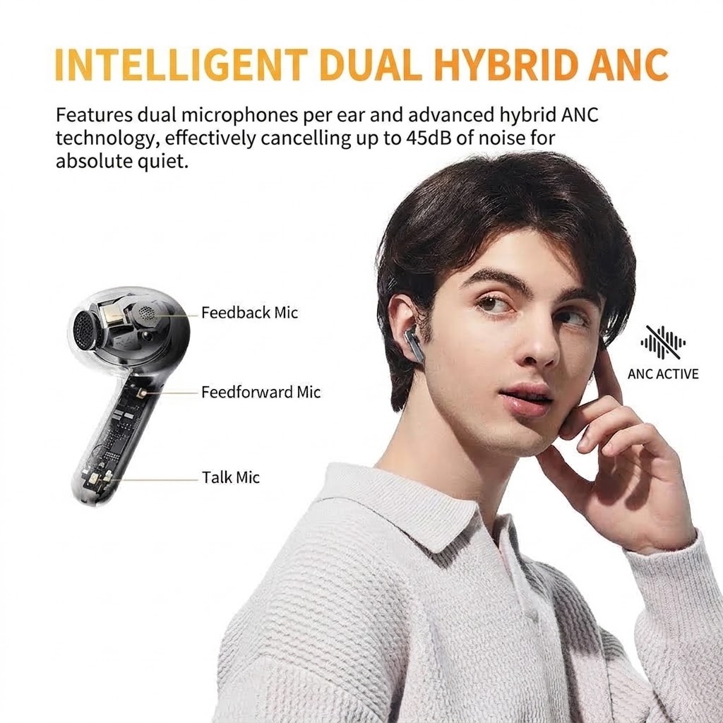 QCY HT10 AilyBuds Pro – Hi-Res ANC Wireless Earbuds - Image 3