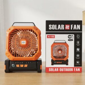 X16 Solar Rechargeable Fan 7800mAh with LED Light