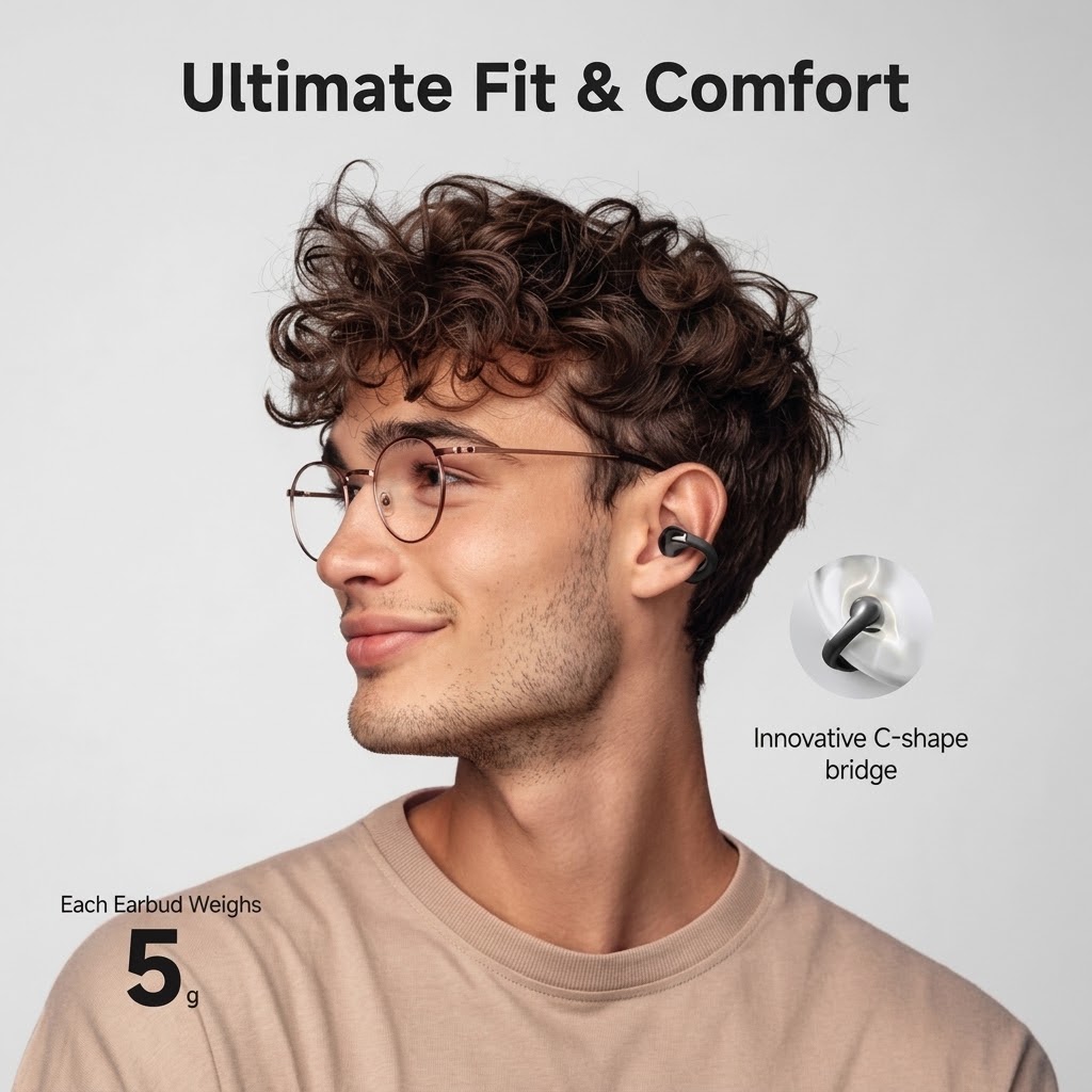 QCY Crossky C30 Open-Ear Clip Wireless Earbuds - Image 4
