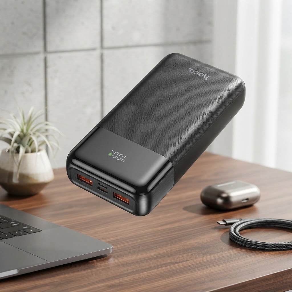Hoco MOM P13C Fully Compatible 20000mAh Power Bank with Digital Display - Image 4