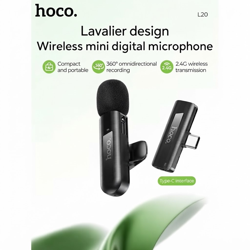 Hoco L20 Fair Wireless Lavalier Microphone - Image 3