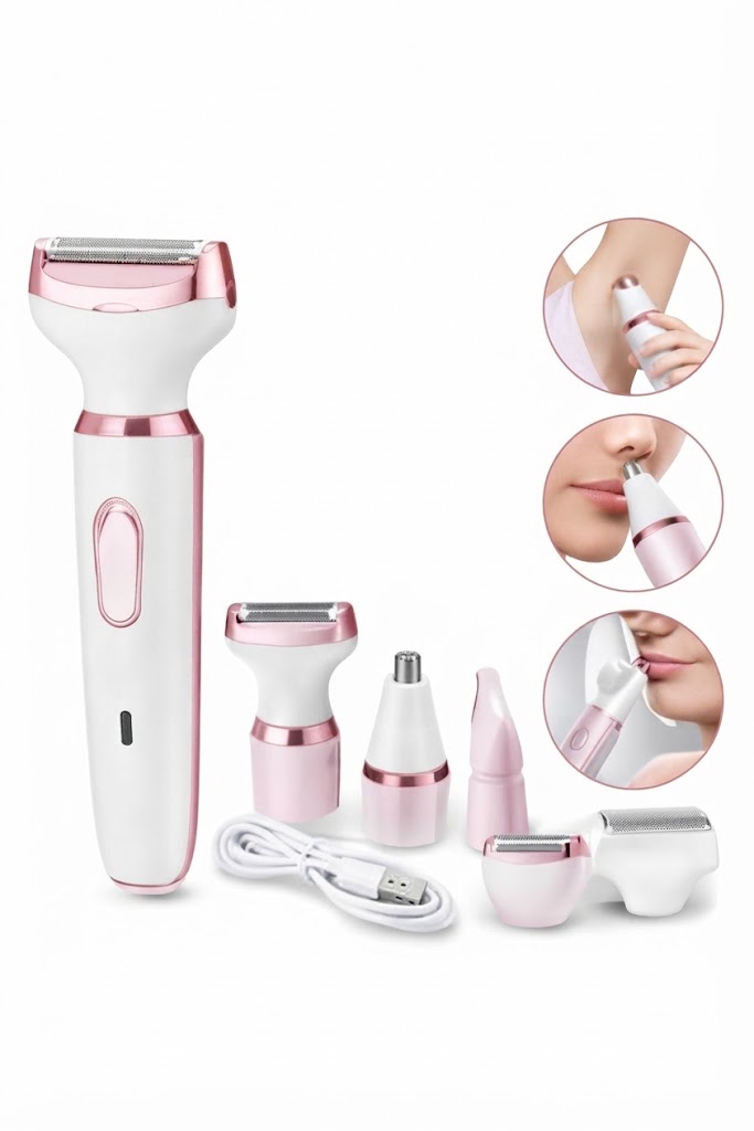 SN-8866 4-in-1 Rechargeable Lady Shaver Beauty Grooming Kit - Image 5