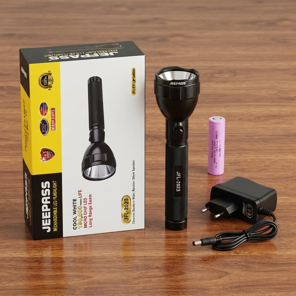 Jeepas JFL-2023 Rechargeable LED Flashlight – 3 Mode & 2000mAh Battery - Image 3