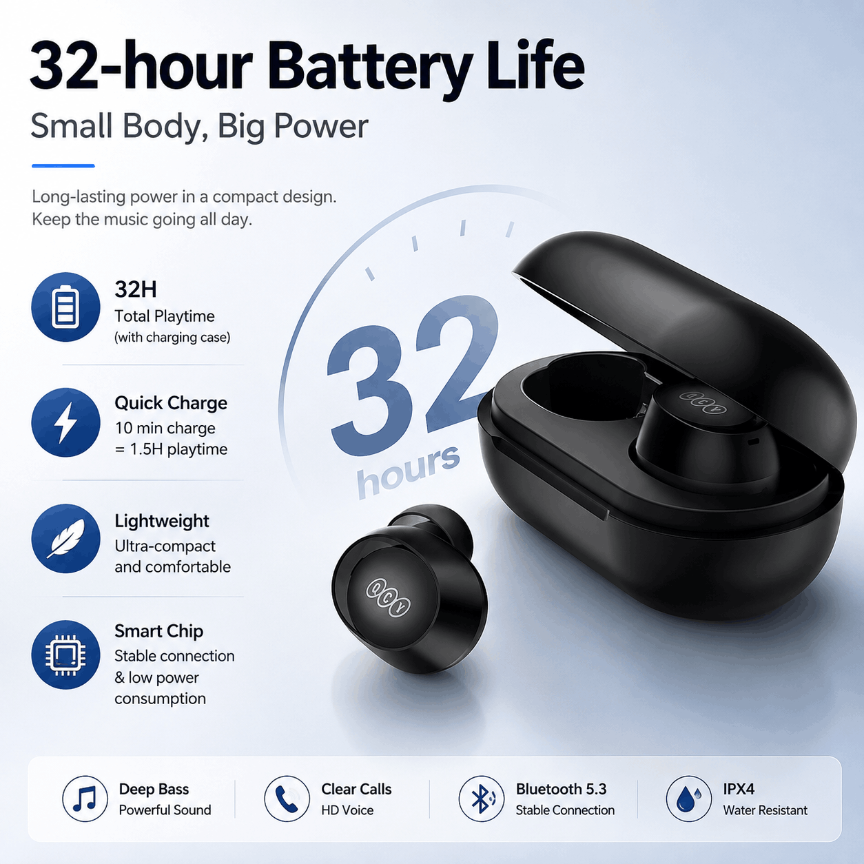 QCY QT27 ArcBuds Lite TWS Wireless Earbuds - Image 2