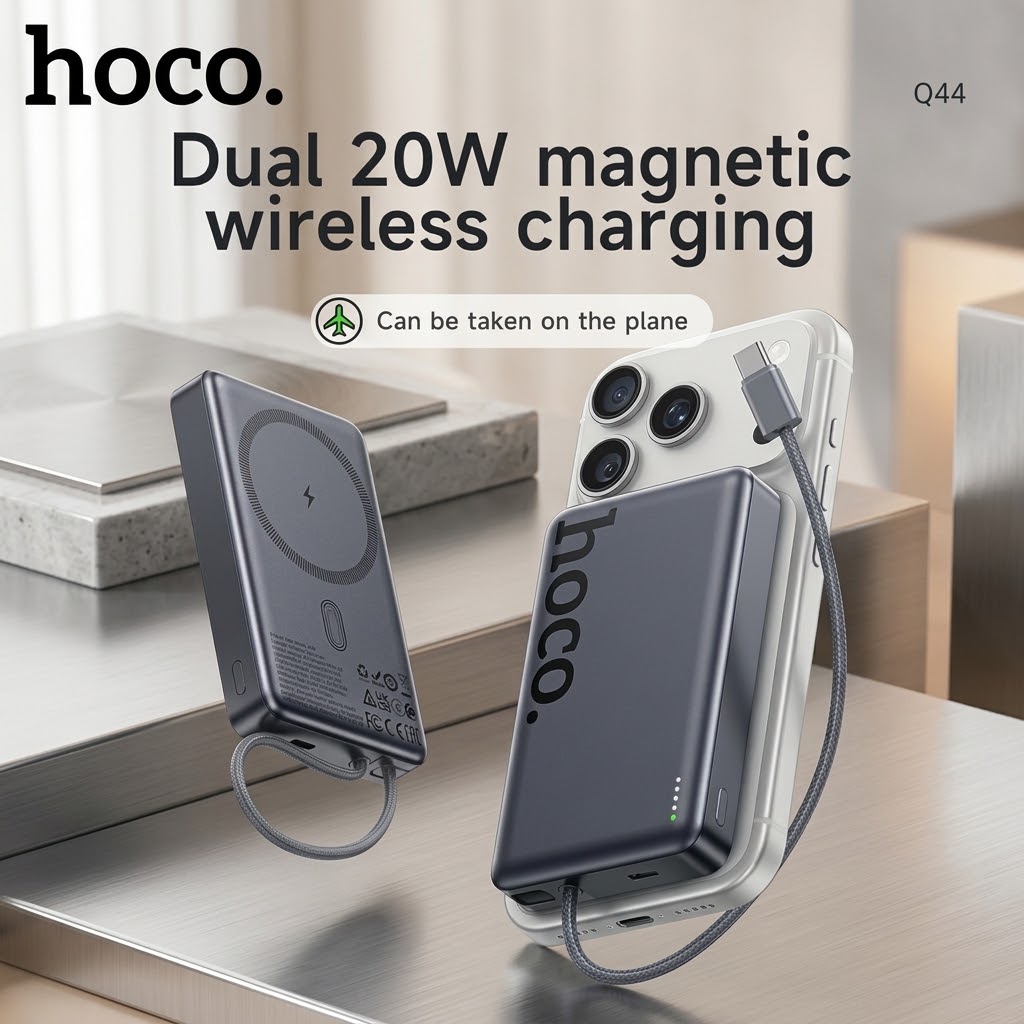Hoco Q44A Origen 10000mAh 20W PD Magnetic Wireless Power Bank with USB-C - Image 4