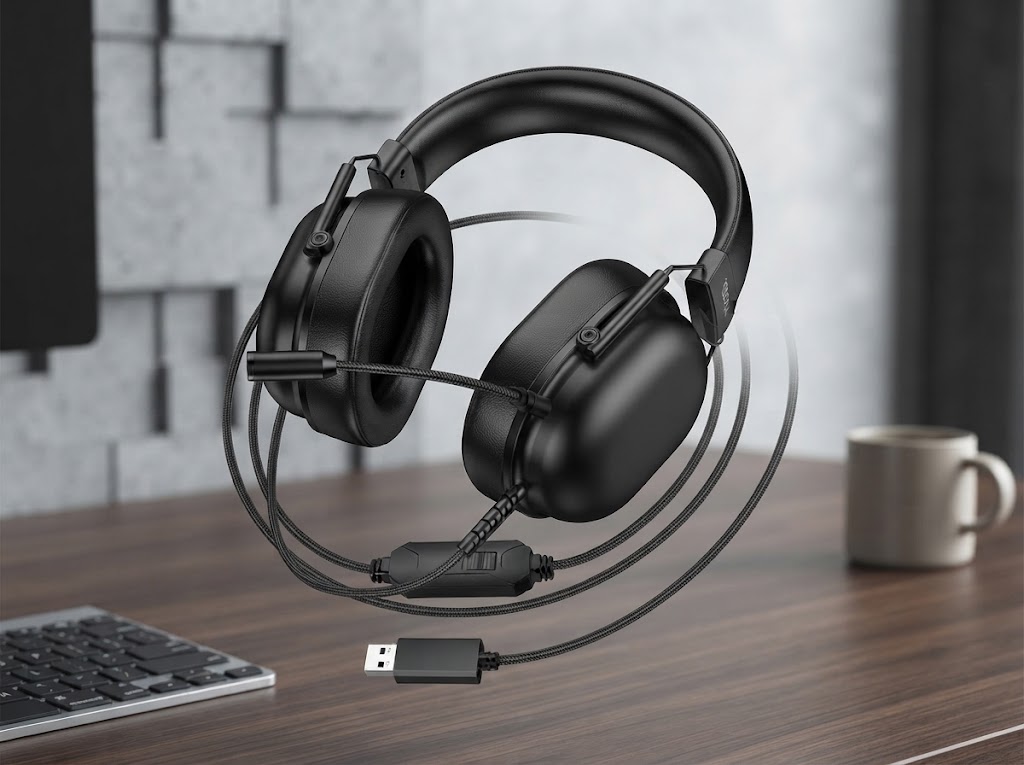 Hoco W113 Dynamic 7.1 Surround Sound USB Gaming Headphone - Image 2