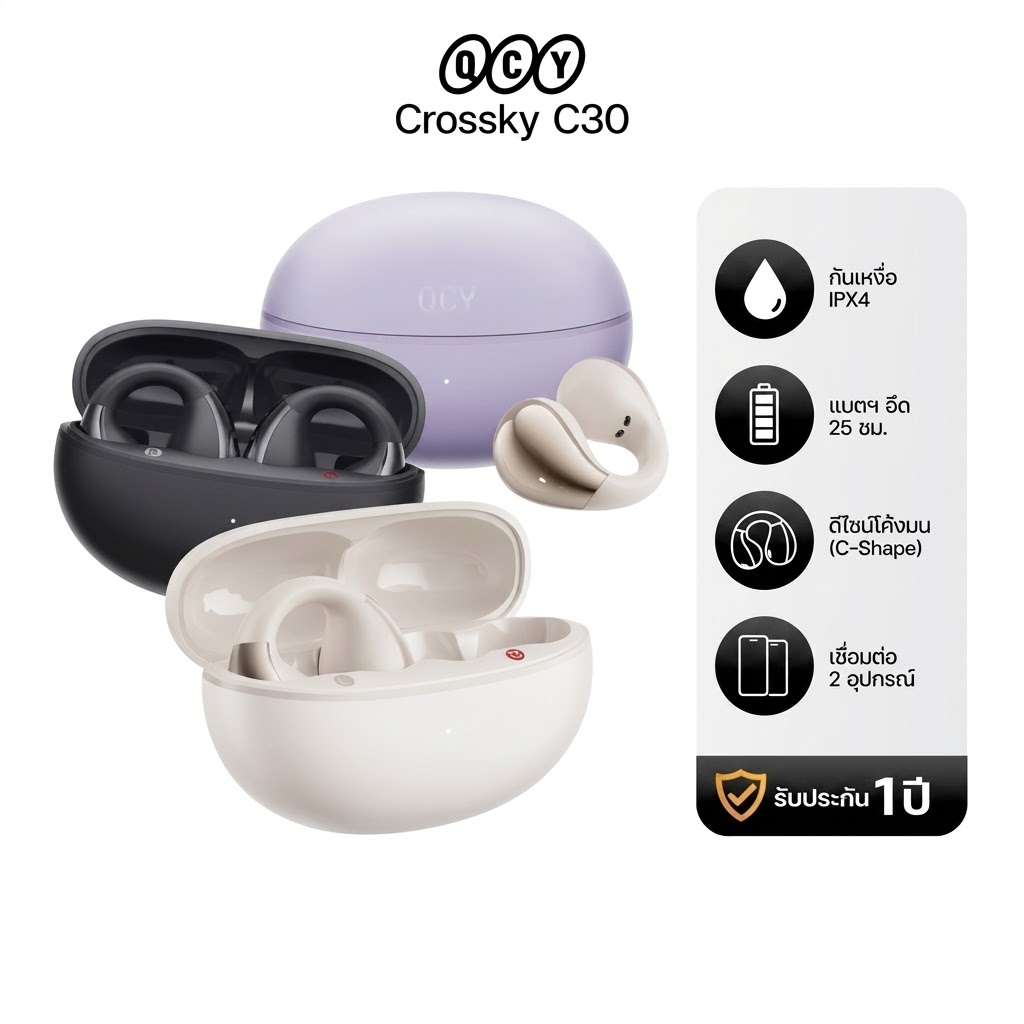 QCY Crossky C30 Open-Ear Clip Wireless Earbuds - Image 5