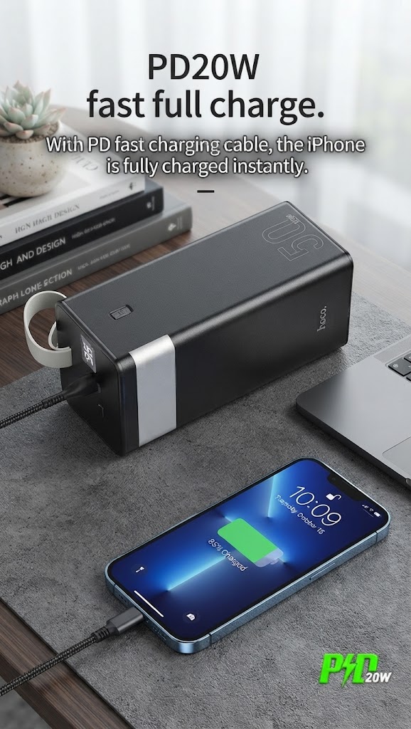 Hoco J86A Powermaster 50000mAh 22.5W Fast Charging Power Bank - Image 4