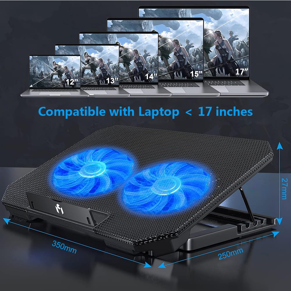 Universal 13–17" Aluminum Alloy Laptop Cooling Stand with Fan - Image 4