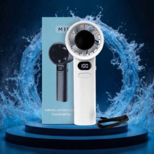 M11 Handheld Bladeless Rechargeable Mini Fan with Digital Display