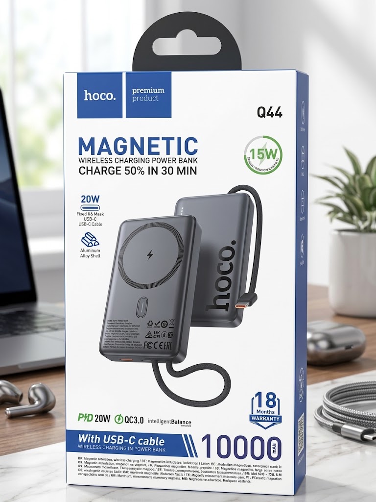 Hoco Q44A Origen 10000mAh 20W Magnetic Wireless Power Bank