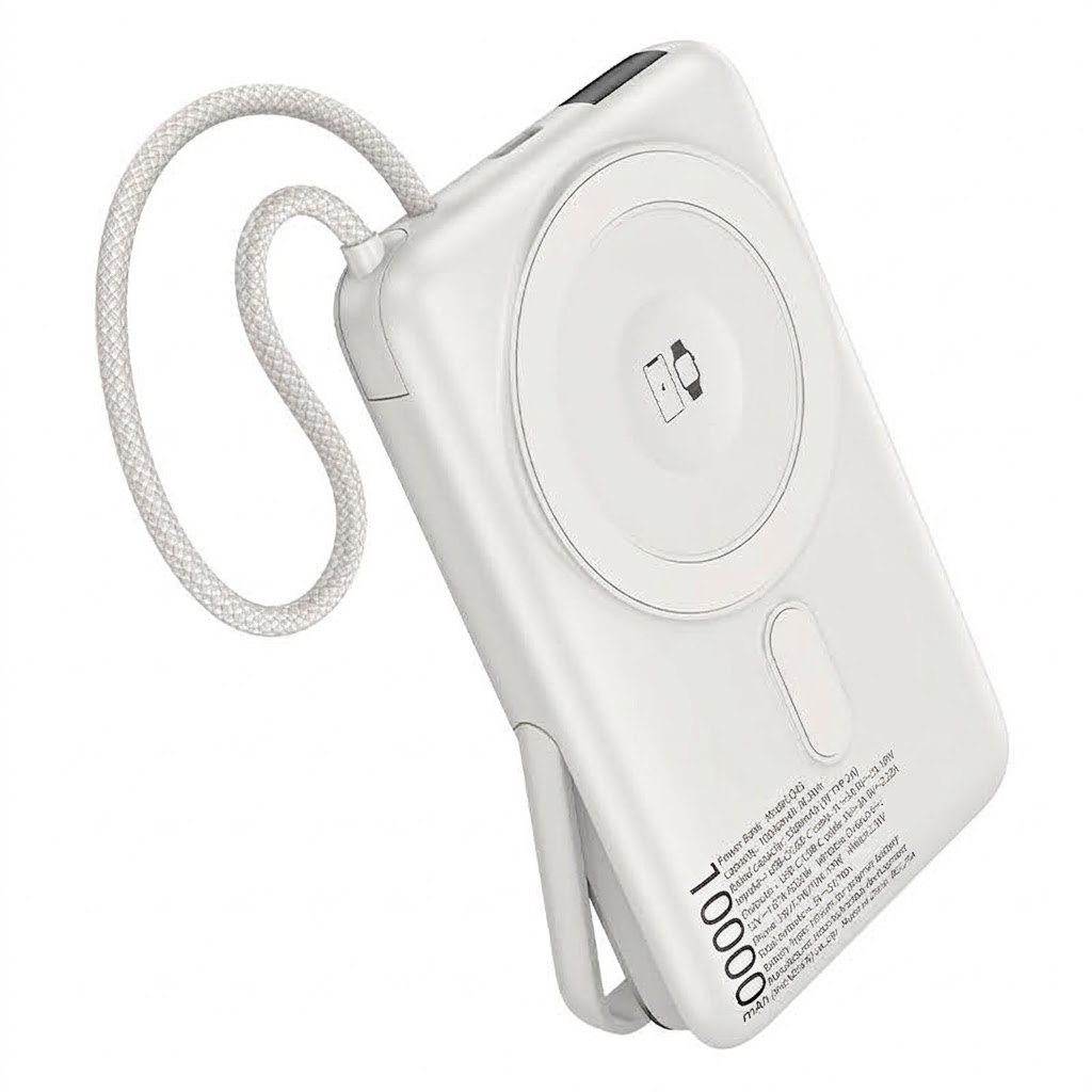 Hoco Q43 Clever 10000mAh 20W Magnetic Wireless Power Bank with Apple Watch Charger & Phone Holder - Image 3
