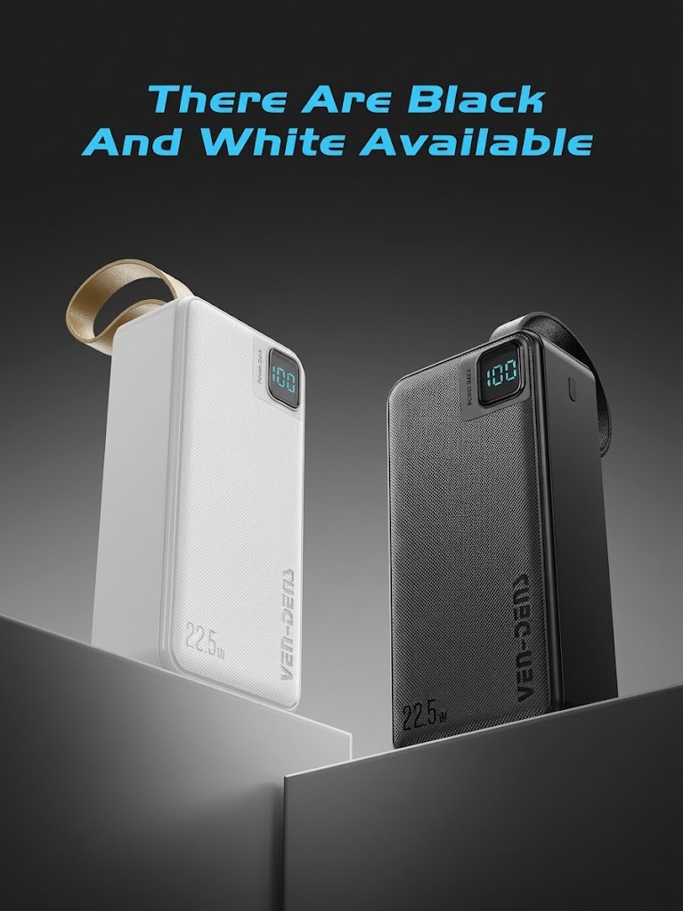 VEN-DENS VD-PB063 50000mAh 22.5W Fast Charging Power Bank with Built-in Cables & Digital Display - Image 2