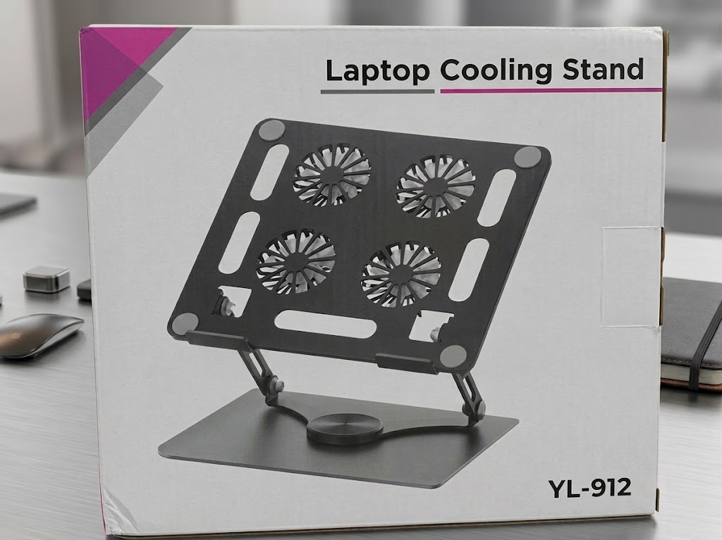 YL-912 360° Rotating Laptop Cooling Stand with Quad Fans