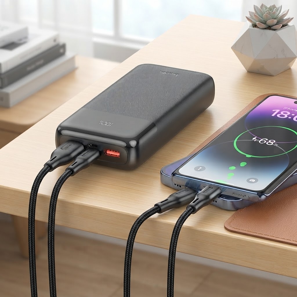 Hoco MOM P13C Fully Compatible 20000mAh Power Bank with Digital Display - Image 3
