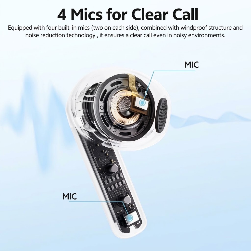QCY AilyBuds E10 HT13 Hi-Res TWS Wireless Earbuds - Image 4