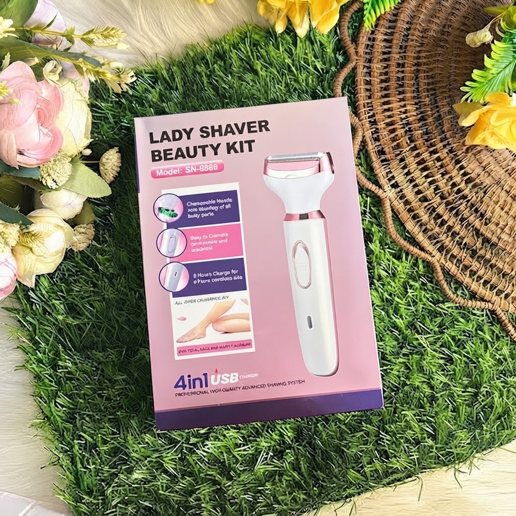 SN-8866 4-in-1 Rechargeable Lady Shaver Beauty Grooming Kit - Image 3