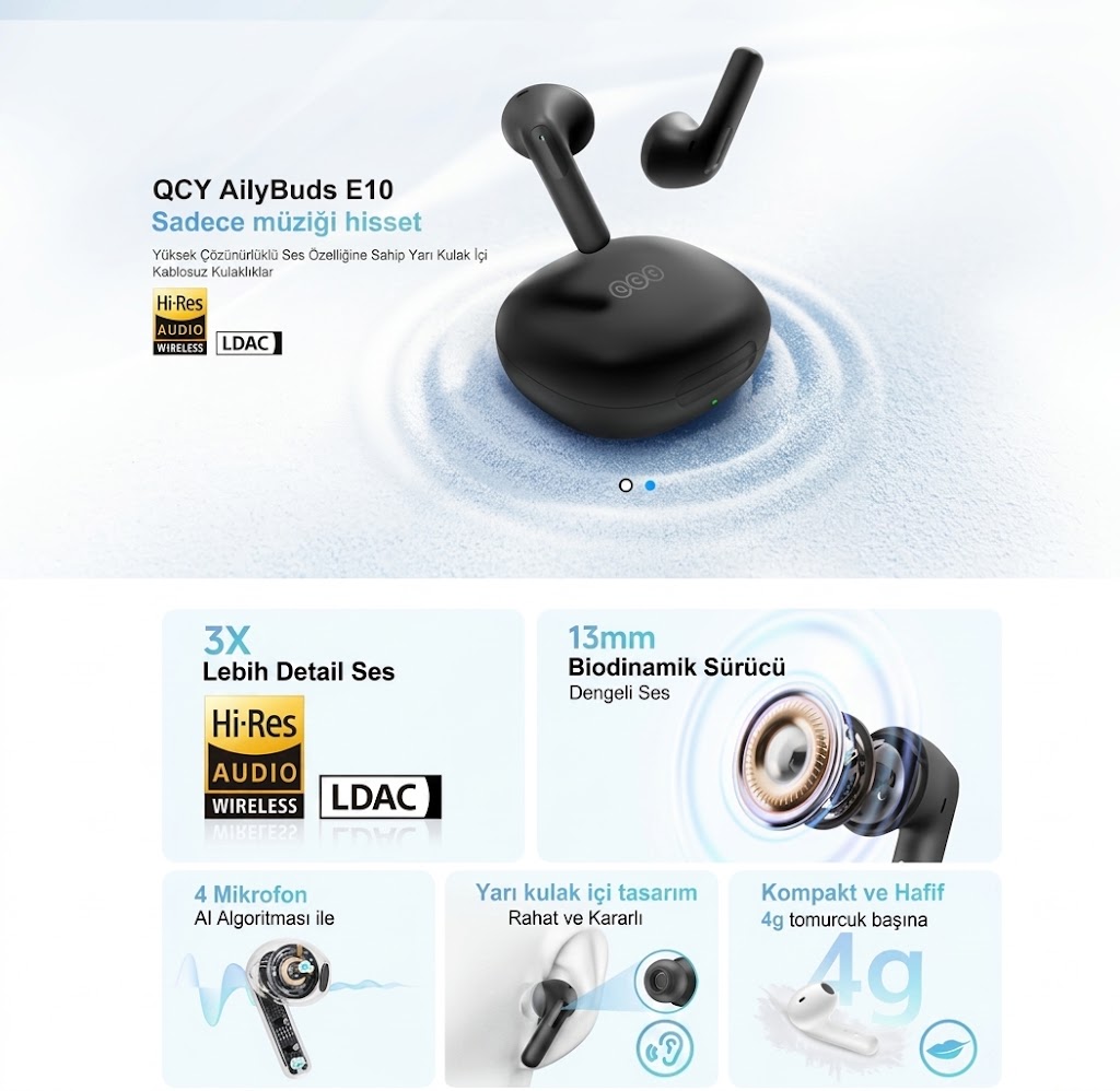QCY AilyBuds E10 HT13 Hi-Res TWS Wireless Earbuds - Image 5