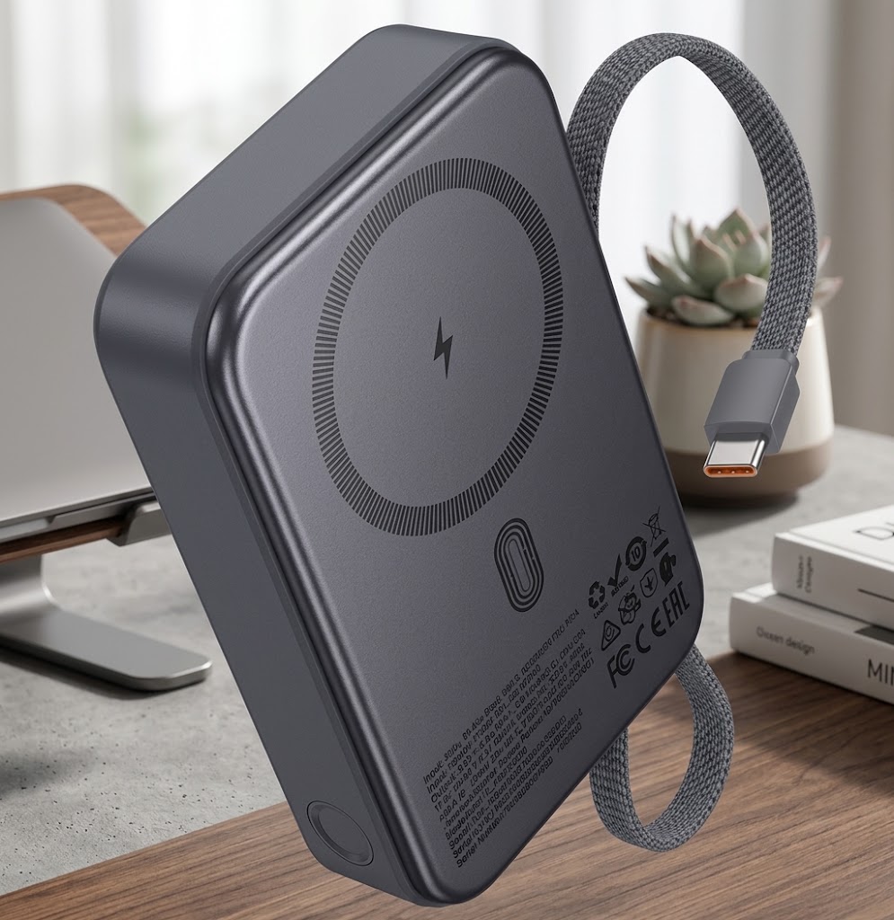 Hoco Q44A Origen 10000mAh 20W PD Magnetic Wireless Power Bank with USB-C - Image 2