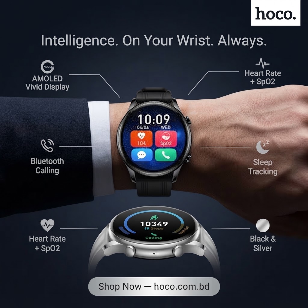 Hoco Y38 AMOLED Smart Watch with Bluetooth Calling - Image 4