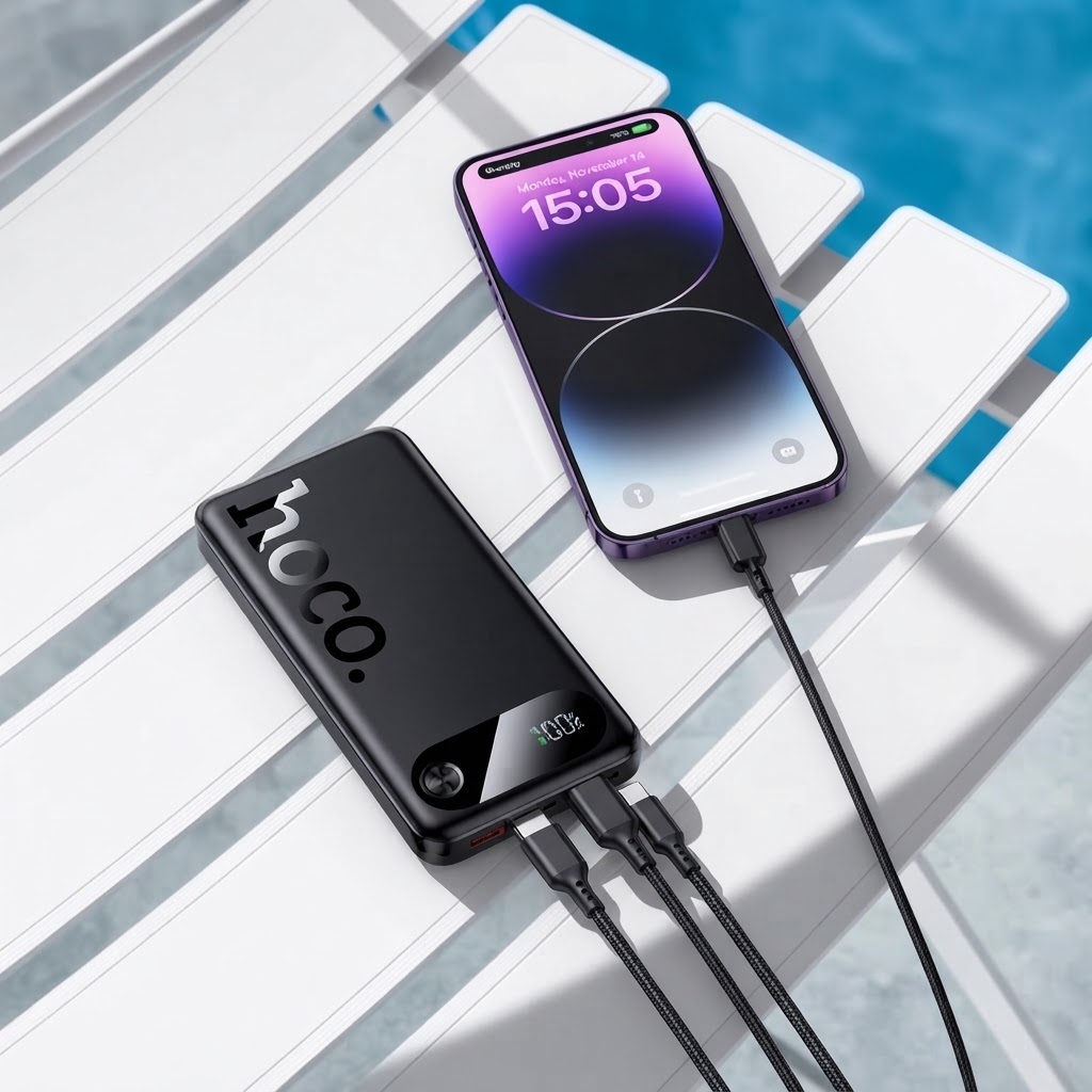 Hoco J154 Victorious 10000mAh 22.5W + PD20W Slim Fast Charging Power Bank - Image 2