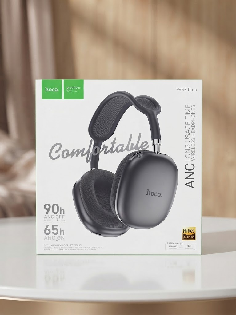 Hoco W55 Plus ANC 40mm Wireless Bluetooth Headphone - Image 2